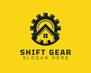 House Cogwheel Gear logo design