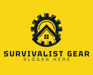 House Cogwheel Gear logo design