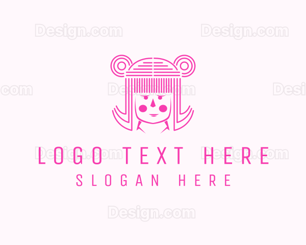 Cute Girl Doll Logo