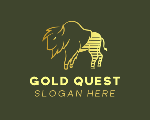 Gold Stripes Bison logo design