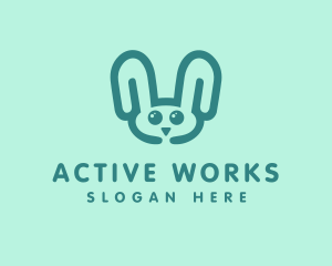 Cute Rabbit Stuffed Toy logo design