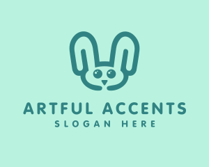 Cute Rabbit Stuffed Toy logo design