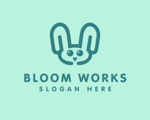 Cute Rabbit Stuffed Toy logo design