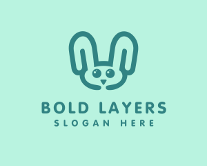 Cute Rabbit Stuffed Toy logo design