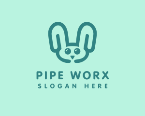 Cute Rabbit Stuffed Toy logo design