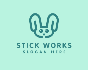 Cute Rabbit Stuffed Toy logo design