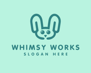 Cute Rabbit Stuffed Toy logo design