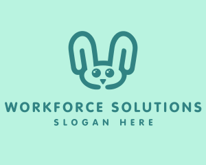 Cute Rabbit Stuffed Toy logo design