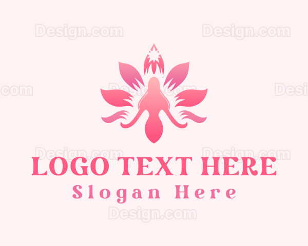 Woman Lotus Flower Logo