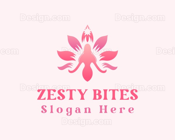 Woman Lotus Flower Logo