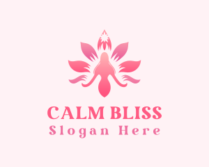 Woman Lotus Flower logo design