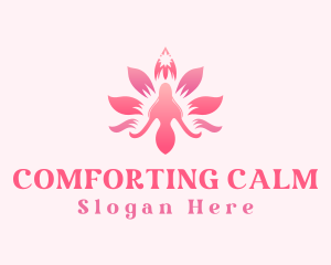 Woman Lotus Flower logo design