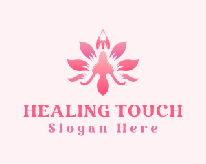 Woman Lotus Flower logo design