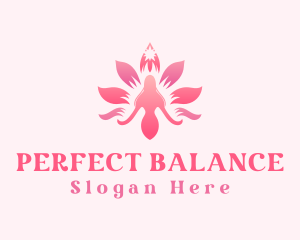 Woman Lotus Flower logo design