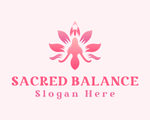 Woman Lotus Flower logo design