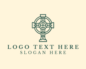 Religious Cathedral Cross logo