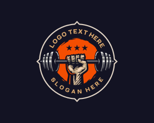 Fitness Barbell Gym Training Logo