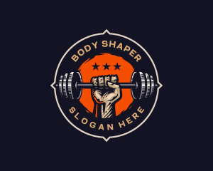 Fitness Barbell Gym Training logo design