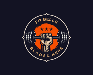 Fitness Barbell Gym Training logo design