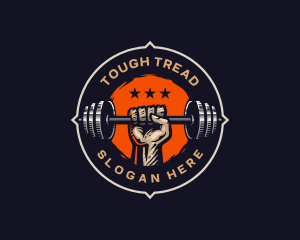 Fitness Barbell Gym Training logo design