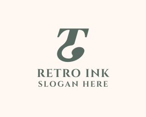 Traditional Serif Font Letter T logo