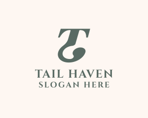 Traditional Serif Font Letter T logo design