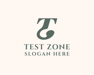 Traditional Serif Font Letter T logo design