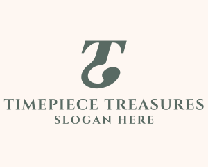 Traditional Serif Font Letter T logo design