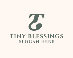 Traditional Serif Font Letter T logo design