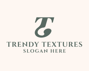 Traditional Serif Font Letter T logo design