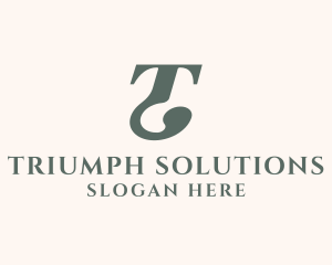 Traditional Serif Font Letter T logo design