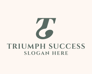 Traditional Serif Font Letter T logo design