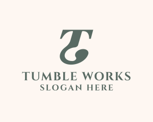 Traditional Serif Font Letter T logo design