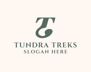 Traditional Serif Font Letter T logo design