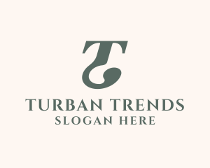 Traditional Serif Font Letter T logo design