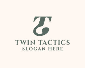 Traditional Serif Font Letter T logo design