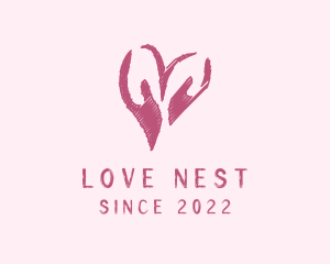 Love Hand Care Scribble logo design