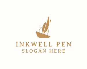 Feather Blogger Pen logo design