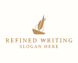 Feather Blogger Pen logo design