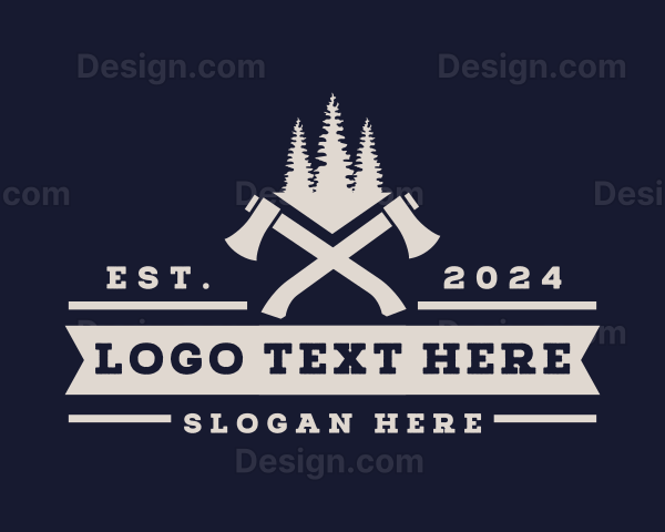 Logging Axe Lumberjack Logo