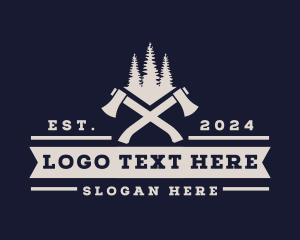 Forest Axe Lumberjack  Logo