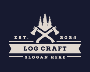 Logging Axe Lumberjack  logo design