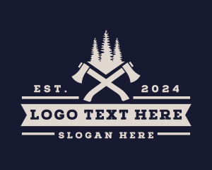 Forest - Forest Tree Axe logo design