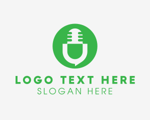 Green Podcast Letter U logo