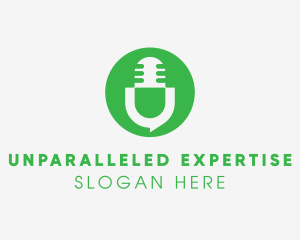 Green Podcast Letter U logo design