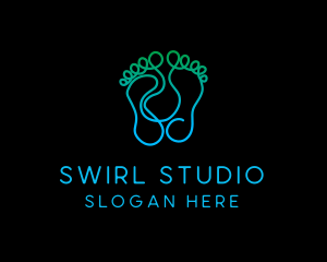 Swirl Foot Print logo design