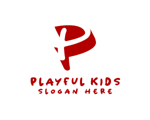 Playful Child App Letter P logo design