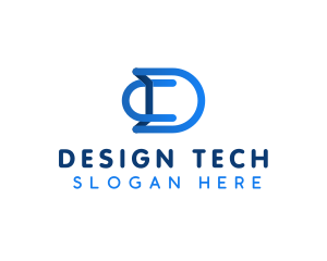 Digital Tech Marketing Letter D logo design