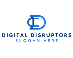 Digital Tech Marketing Letter D logo design