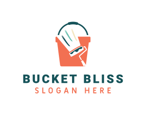 Paint Roller & Bucket logo design